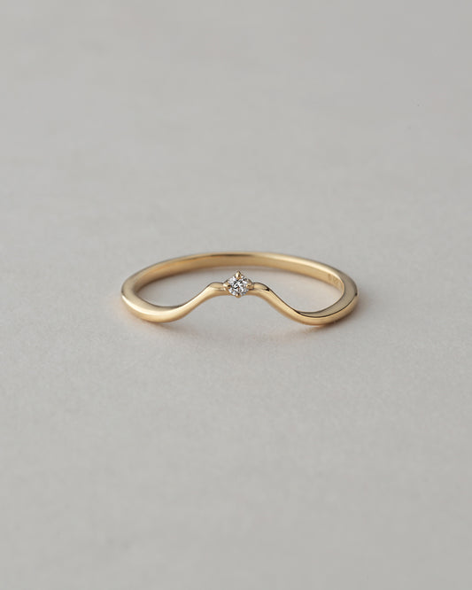 〈山〉 K18 ダイヤモンド 富士 リング