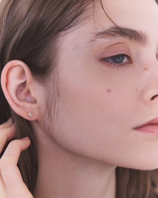 K18 ローズカット ダイヤモンド ピアス