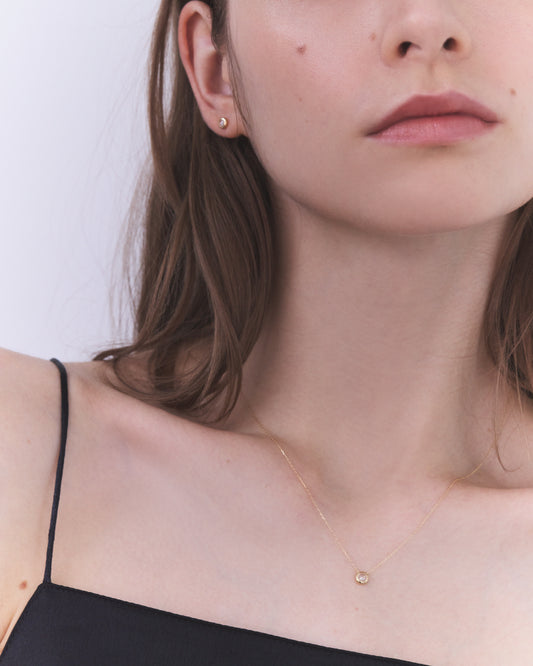 K18 ローズカット ダイヤモンド ネックレス