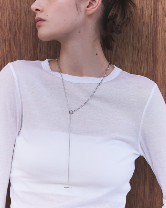 〈水〉 シルバー 水の流れ ラリエット ネックレス