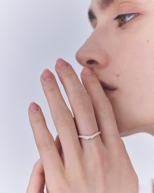 〈山〉 K18 逆さ富士 リング