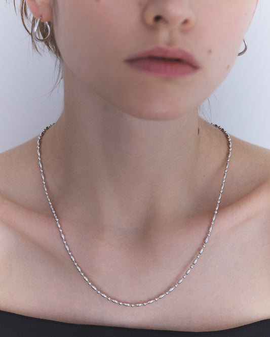 〈水〉 シルバー 水の雫 ボール チェーン ネックレス
