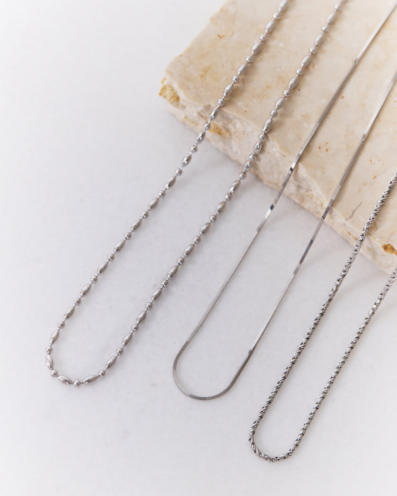 シルバー ロープ チェーン ネックレス