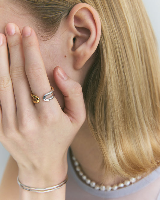 〈山〉 シルバー つる コンビ カフリング