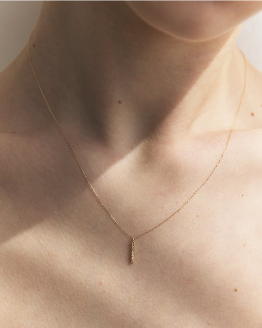 【再入荷】K18 ダイヤモンド バー ネックレス