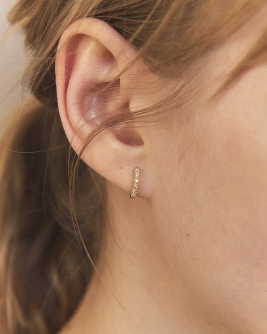 K10 ダイヤモンド フープピアス