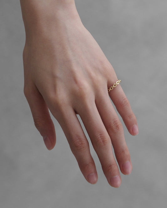 K10 チェーン ピンキー リング