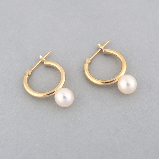 K10 パール フープ ピアス