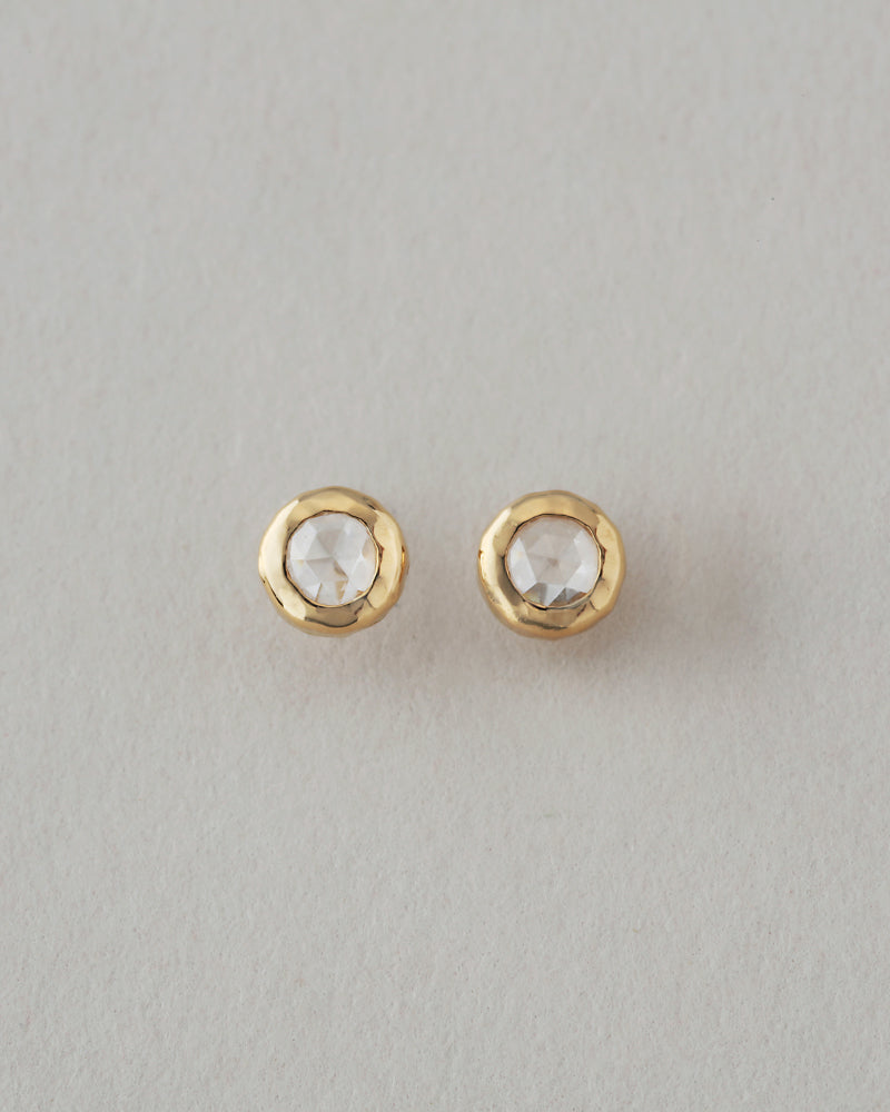 K18 ローズカット ダイヤモンド ピアス