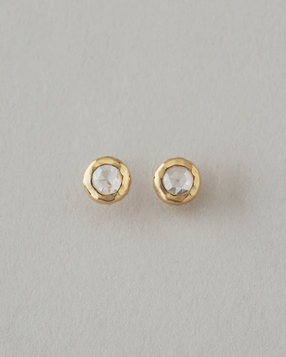 K18 ローズカット ダイヤモンド ピアス