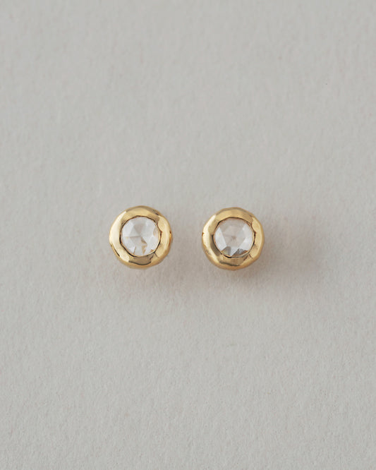 K18 ローズカット ダイヤモンド ピアス