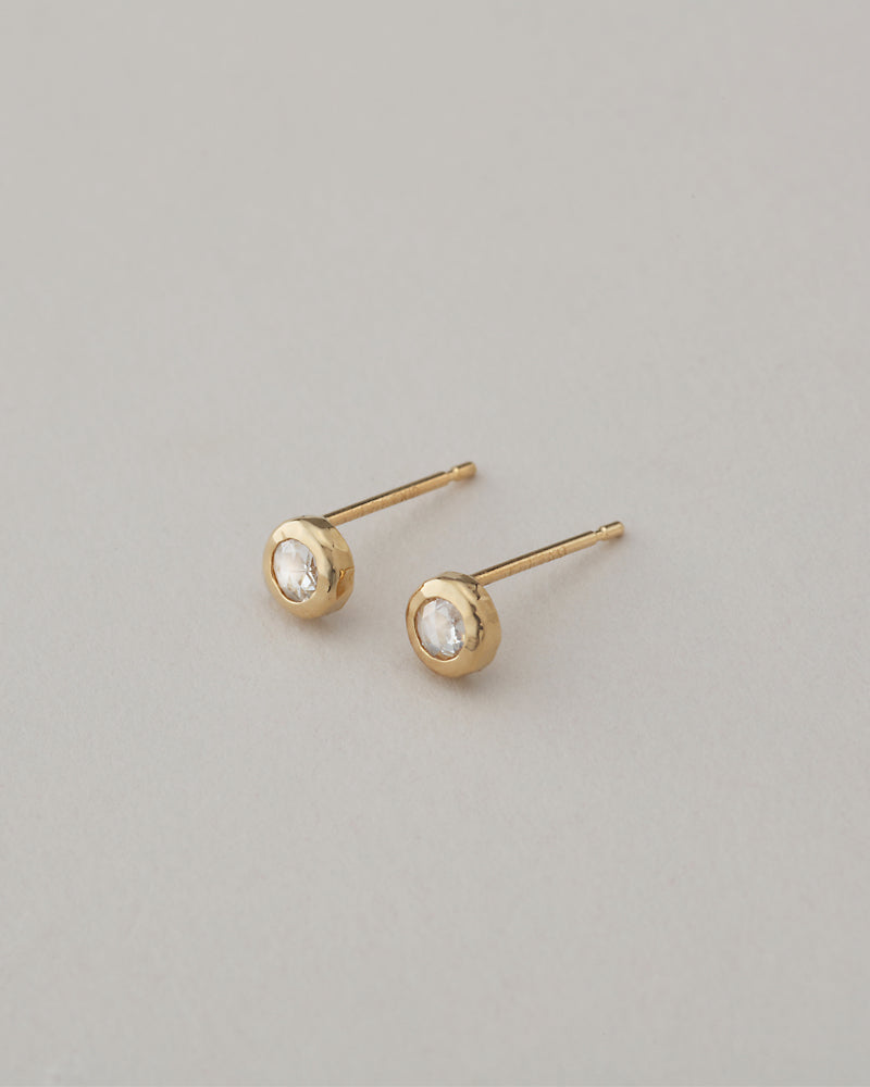 K18 ローズカット ダイヤモンド ピアス