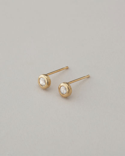 K18 ローズカット ダイヤモンド ピアス