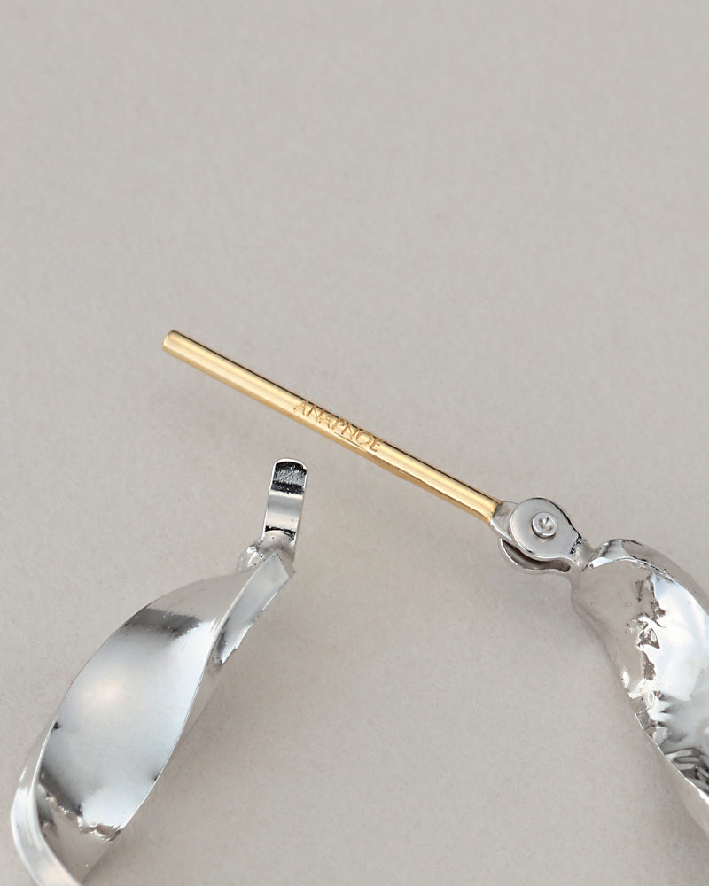 水〉 シルバー 水のせせらぎ フープピアス – ANAPNOE