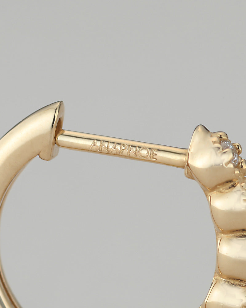 K10 ダイヤモンド フープピアス