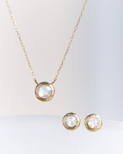 K18 ローズカット ダイヤモンド ピアス