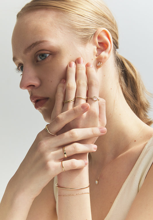 〈空〉 K10 月 テクスチャー カフリング