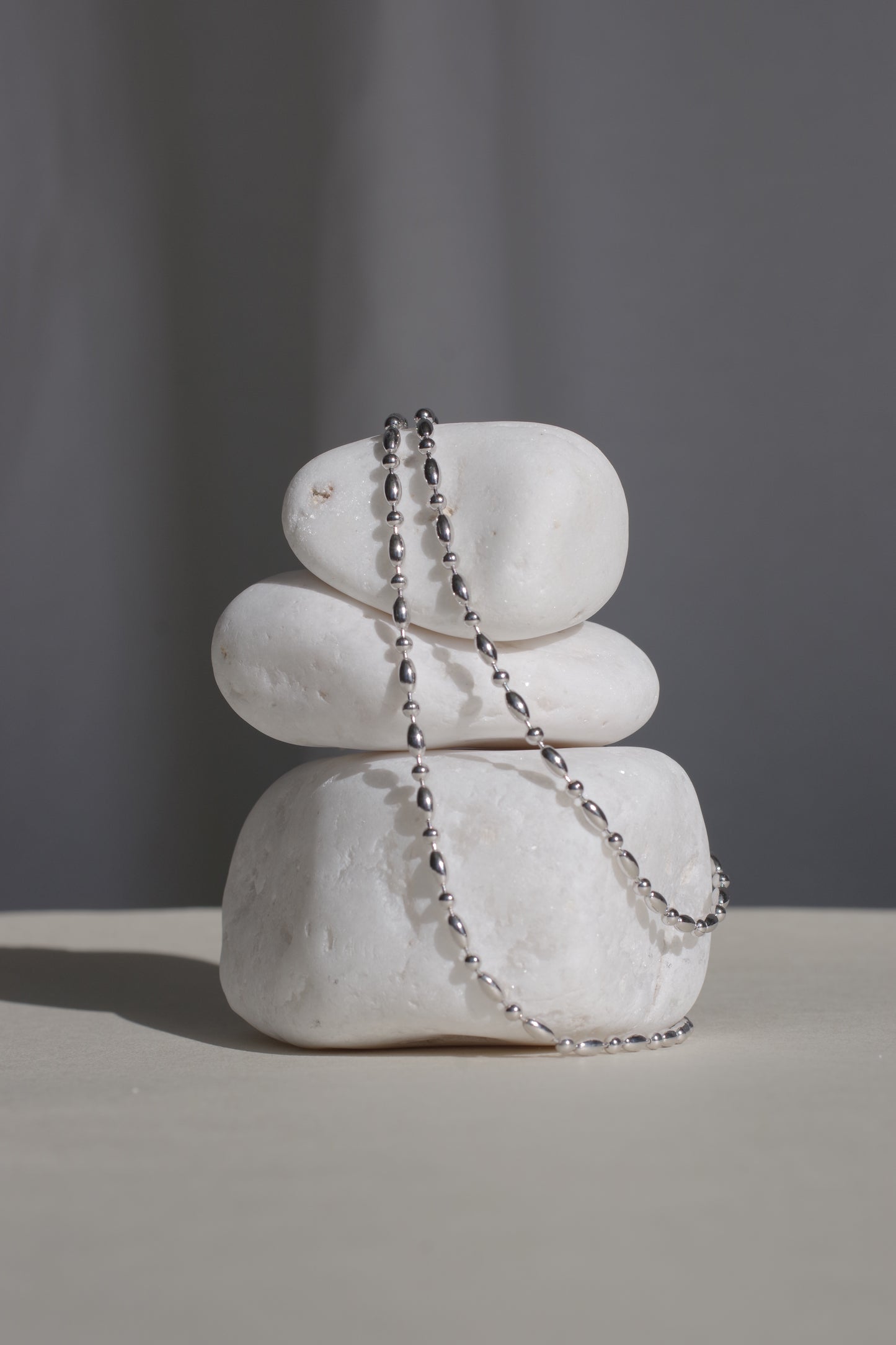 〈水〉 シルバー 水の雫 ボール チェーン ネックレス