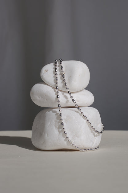 〈水〉 シルバー 水の雫 ボール チェーン ネックレス