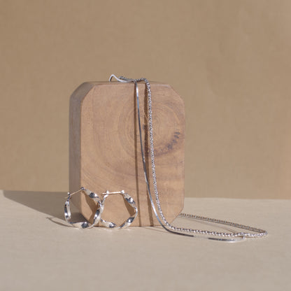 シルバー ロープ チェーン ネックレス