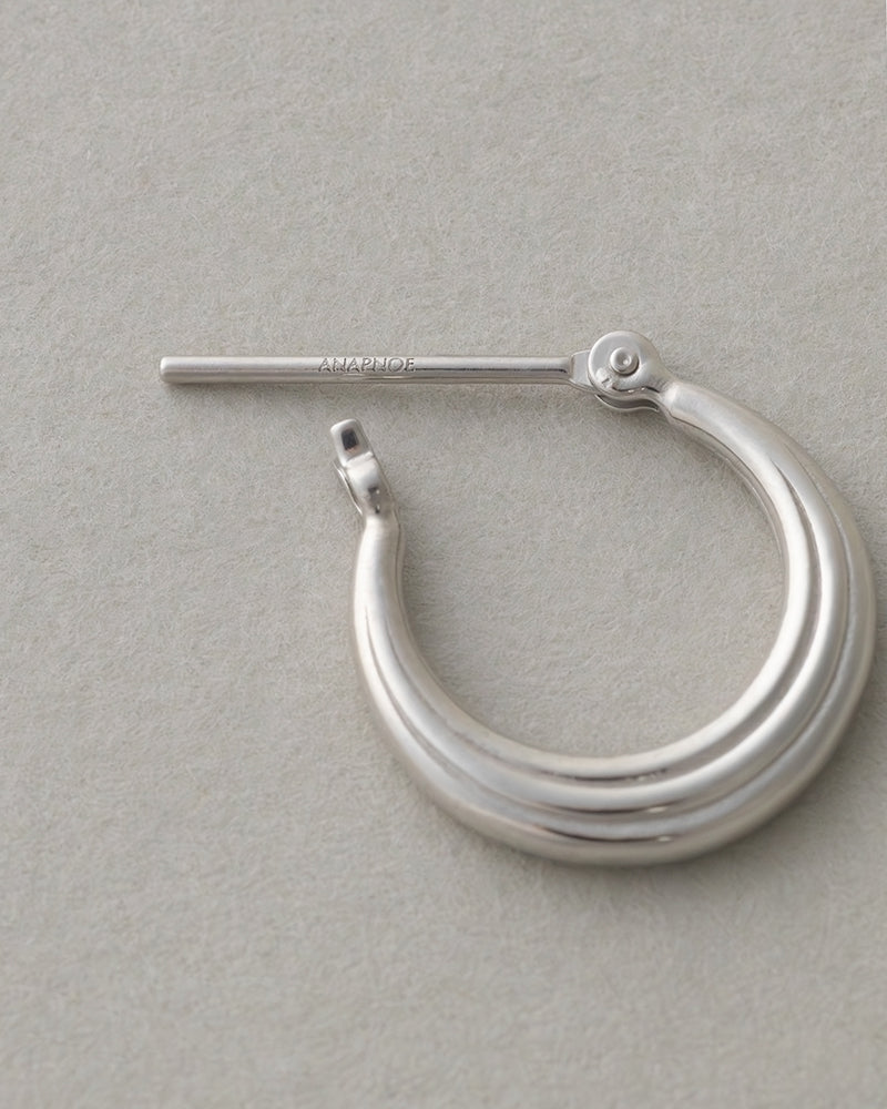 【3/19発売】〈山〉シルバー 年輪 ピアス