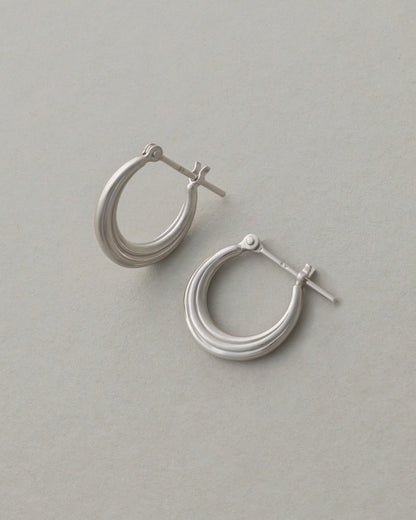 【3/19発売】〈山〉シルバー 年輪 ピアス