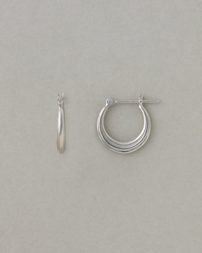 【3/19発売】〈山〉シルバー 年輪 ピアス