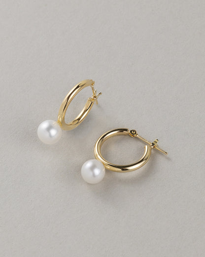 パール フープ ピアス