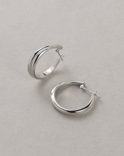 【10/16発売】〈空〉シルバー 秋の風 フープピアス