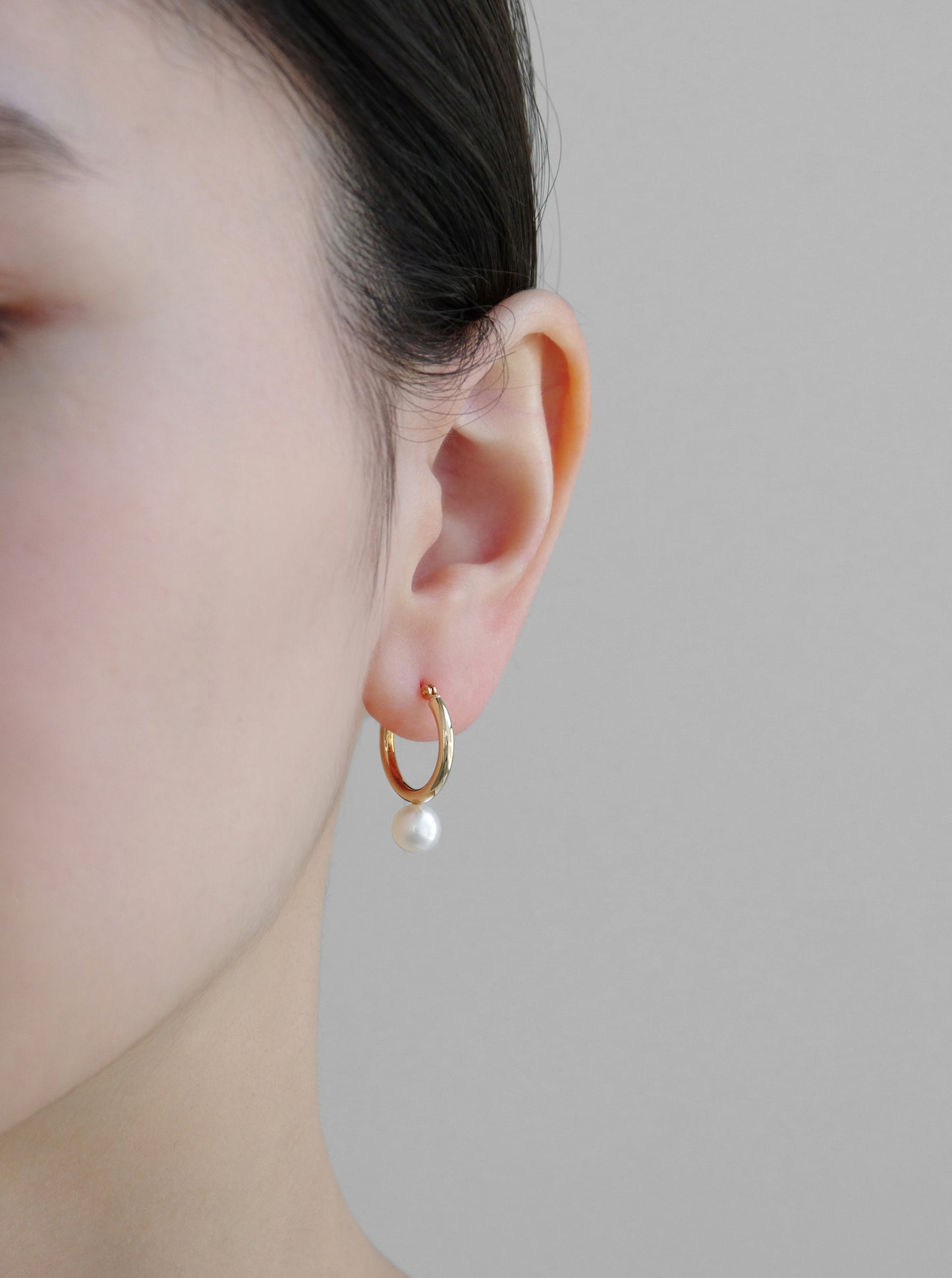 K10 パール フープ ピアス