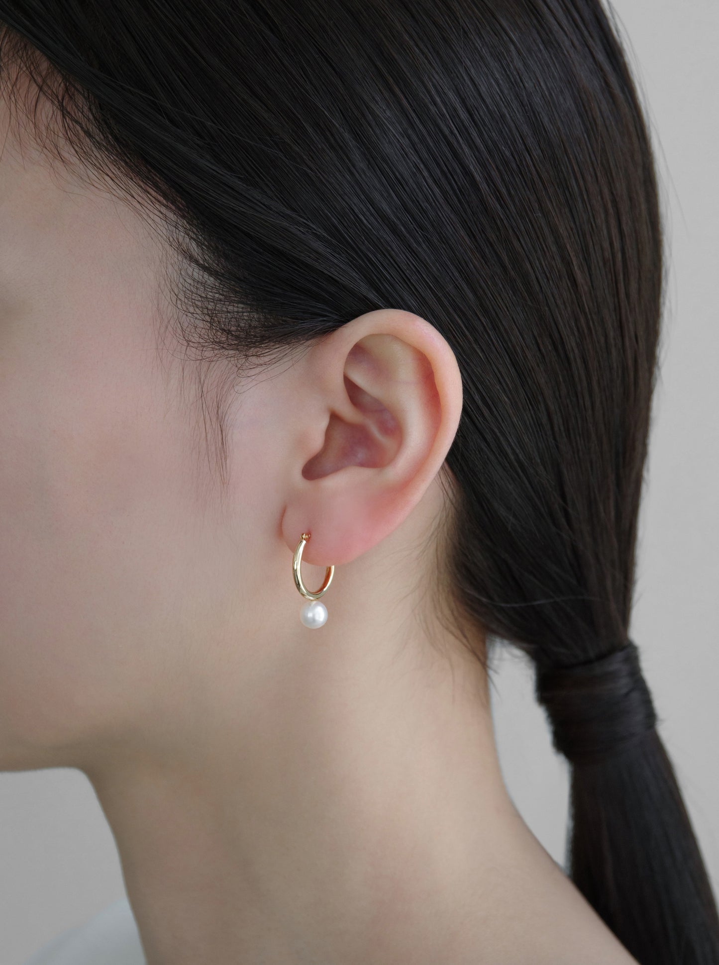 K10 パール フープ ピアス