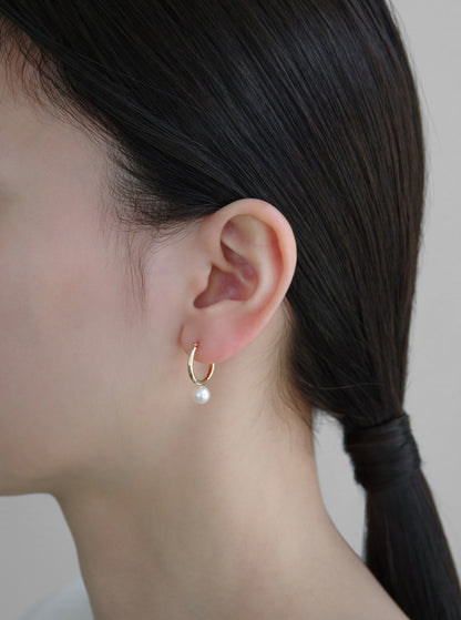 K10 パール フープ ピアス