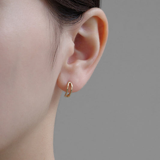 K10 ニュアンス ダブル ライン ピアス