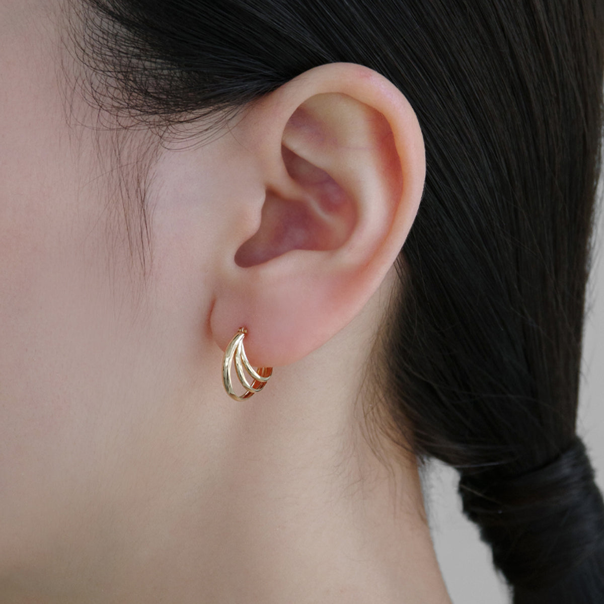 K10 トリプル フープ ピアス