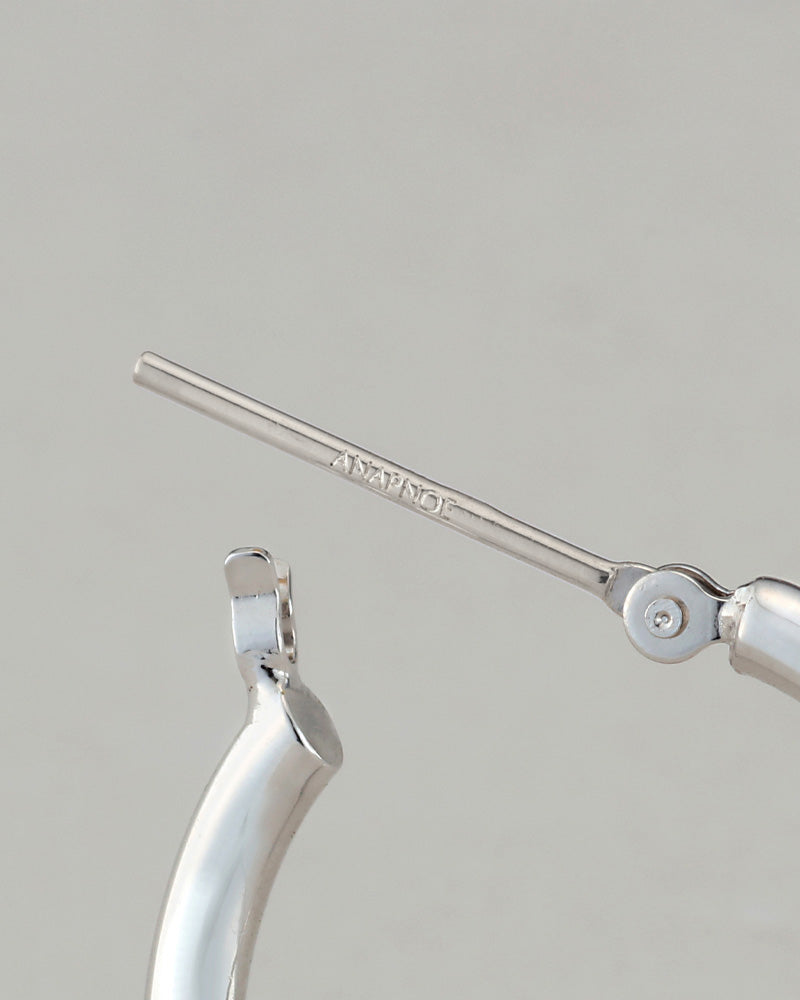 【3/12入荷】シルバー ウェーブ フープ ピアス