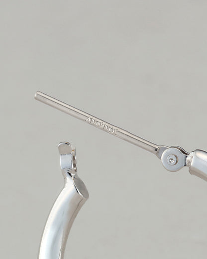 【3/12入荷】シルバー ウェーブ フープ ピアス