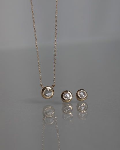 K18 ローズカット ダイヤモンド ネックレス